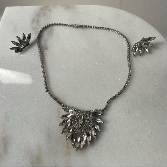 1920s style vintage necklace and earring‎ jewelry  set - Picture 1 of 8